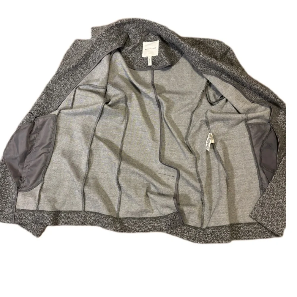 Avec Les Filles Gray/White Longline Knit Blazer Jacket XS EUC - Picture 6 of 10